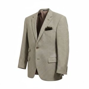 Ralph Lauren Purple Label Silk Linen Plaid Suit Jacket Blazer 49R Italy Luxury